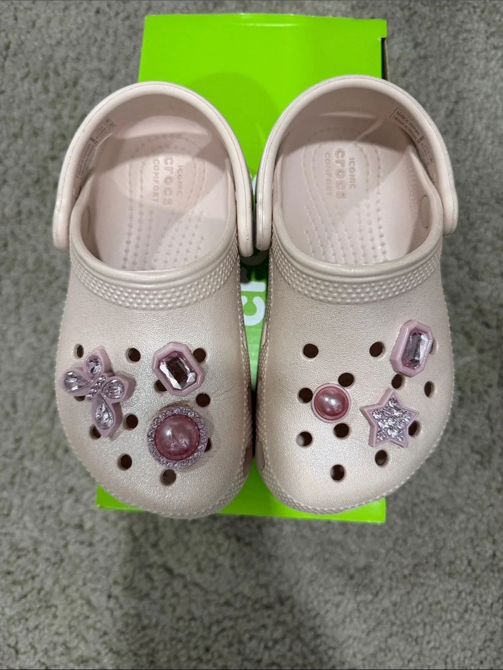 CROCS Kids Classic Shimmer Gem Clog in Quartz Pink